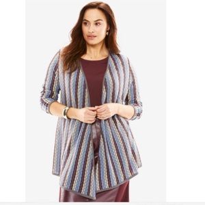 NWT 18/20 Textured Open-Front Cardigan